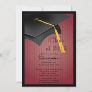 Class of 2013 Black Grad Cap Graduation Party Invitation