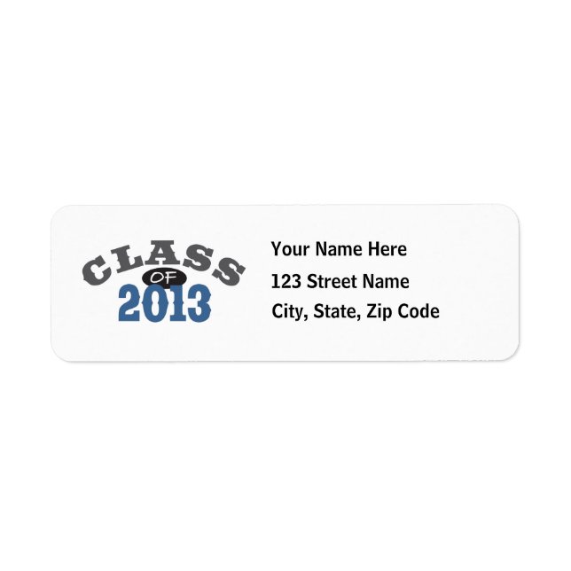 Class Of 2013 Blue Return Address Label (Front)