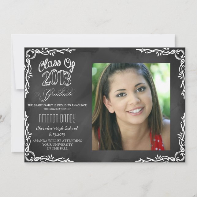 Class of 2013 Chalkboard Graduation Announcement (Front)