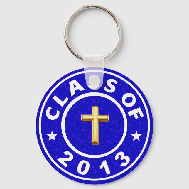 Class Of 2013 Christian  Cross Key Ring (Front)