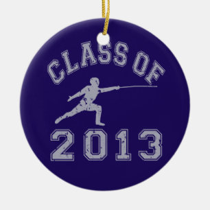 Class Of 2013 Fencing Ceramic Tree Decoration