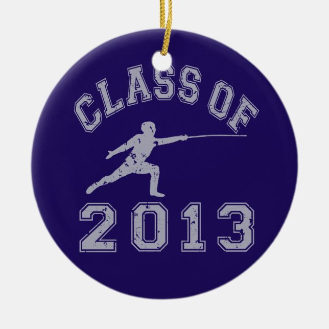Class Of 2013 Fencing Ceramic Tree Decoration (Front)