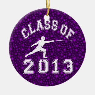 Class Of 2013 Fencing Ceramic Tree Decoration