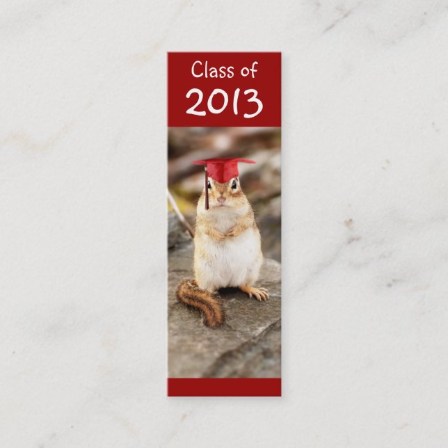Class of 2013 Graduating Chipmunk Bookmark Calling Card (Front)