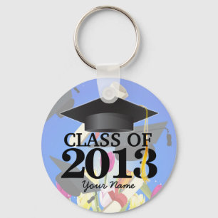 Class of 2013 Graduation Key-Chain blue Key Ring