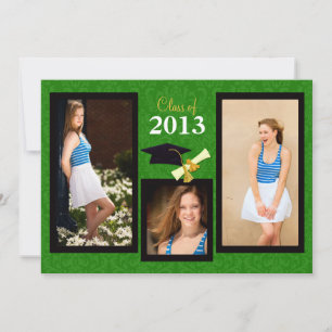 Class of 2013 Green Damask Graduation Invitation