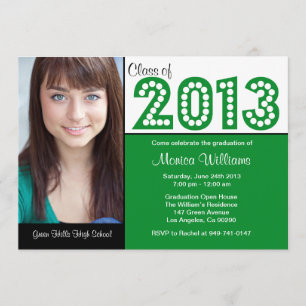 Class of 2013 Green Graduation Party Invitations