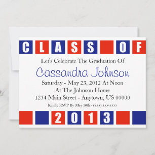 Class Of 2013 Invitation (Red / Blue Boxes)