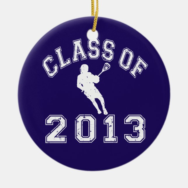 Class Of 2013 Lacrosse Ceramic Tree Decoration (Front)