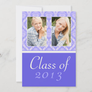 Class of 2013 Purple Damask Graduation Invitation