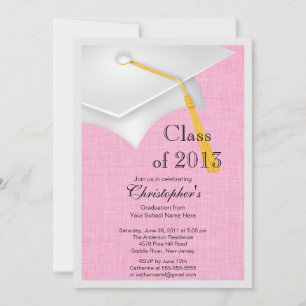 Class of 2013 White Grad Cap Graduation Party Invitation