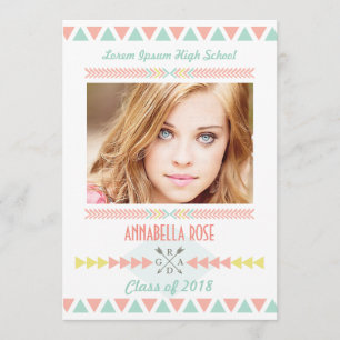 Class of 2014 Aztec Tribal Photo Graduation Party Invitation