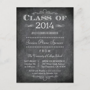 Class of 2014 chalkboard graduation party invite