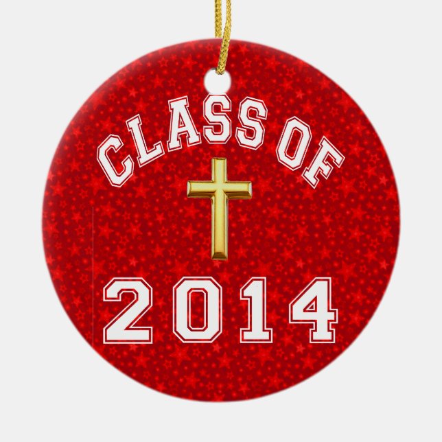 Class Of 2014 Christian Ceramic Ornament (Front)