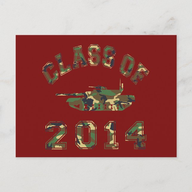 Class Of 2014 Military School Camo 2 Postcard (Front)