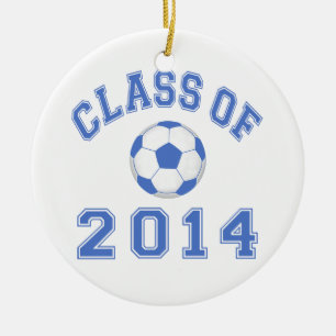 Class Of 2014 Soccer - Blue Ceramic Tree Decoration