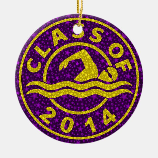Class Of 2014 Swimming Ceramic Ornament (Front)