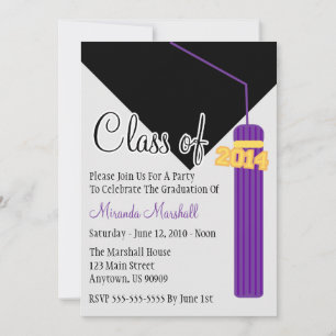 Class Of 2014 Tassel Graduation Invite (Purple)