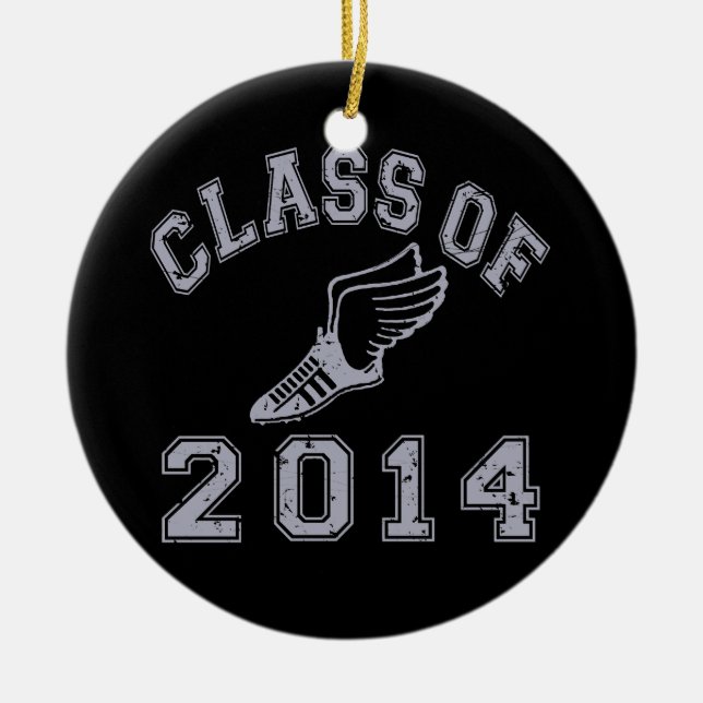 Class Of 2014 Track & Field - Grey 2 Ceramic Ornament (Front)