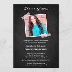 Class of 2015 Chalkboard Graduation Invitation