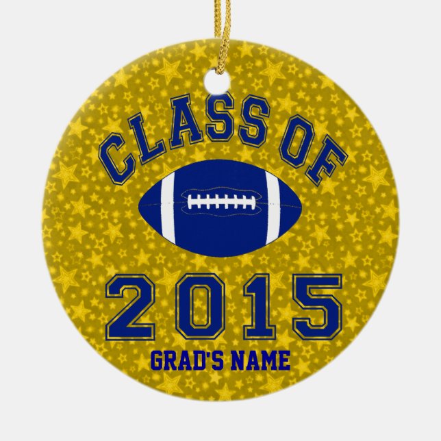 Class of 2015 Football Ceramic Tree Decoration (Front)
