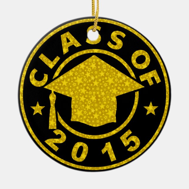 Class Of 2015 Graduation Ceramic Tree Decoration (Front)