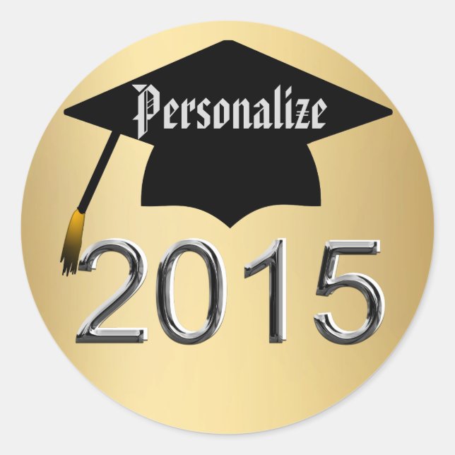 Class Of 2015 Graduation Stickers Seals (Front)