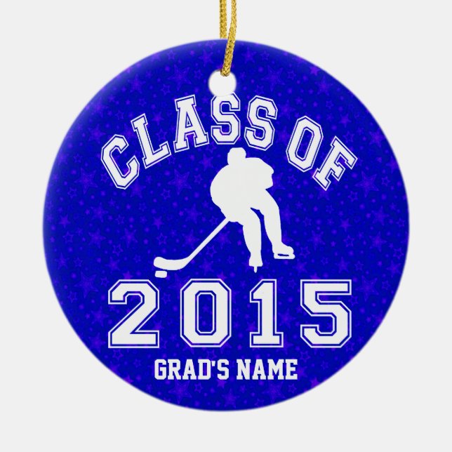 Class of 2015 Hockey Ceramic Tree Decoration (Front)