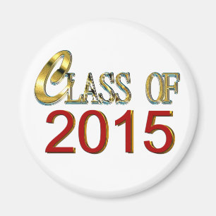 Class Of 2015 In Red And Gold Graduation Magnet