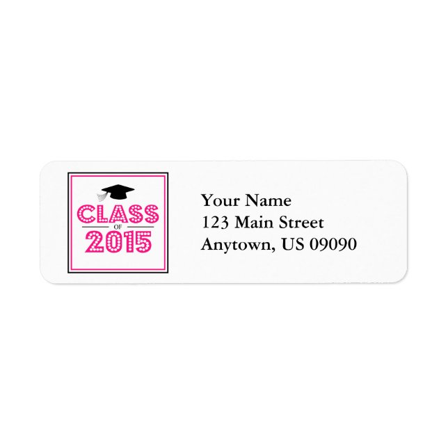 Class Of 2015 Return Address Labels (Hot Pink) (Front)