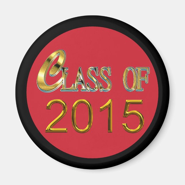Class Of 2015 With Red, & Any Colour Trim Magnet (Front)
