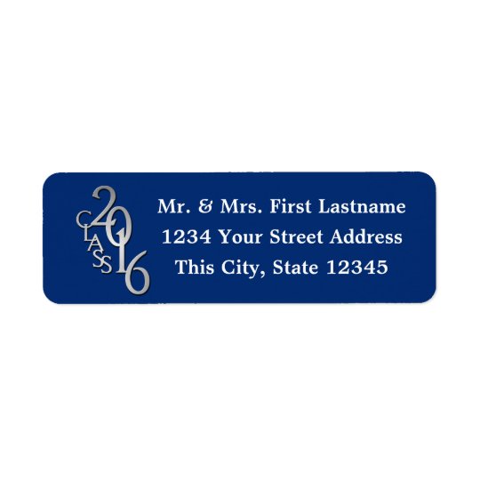 Class of 2016 Blue Graduation Return Address Label