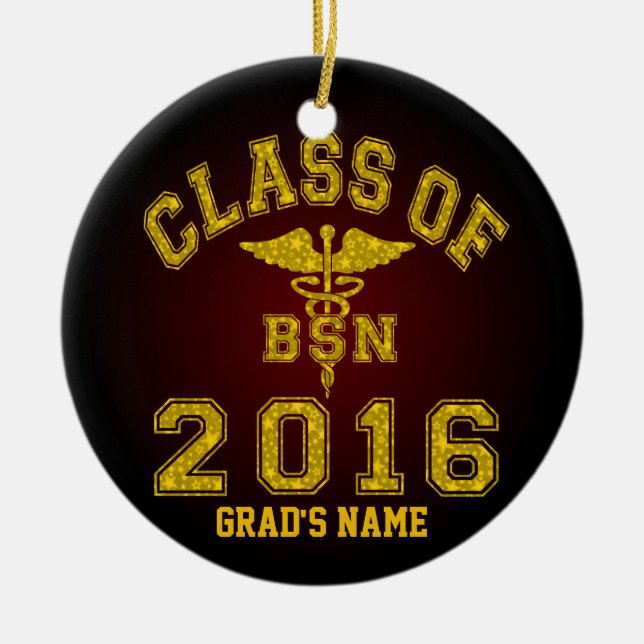 Class Of 2016 BSN Ceramic Tree Decoration (Front)