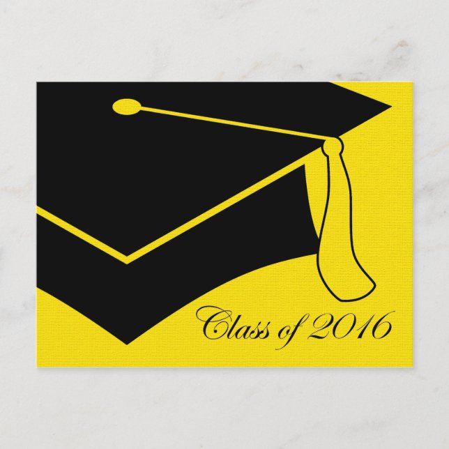 class of 2016 graduation cap invitation postcard (Front)