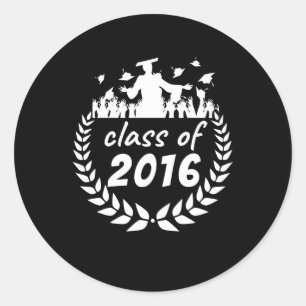 class of 2016 graduation or reunion design by classic round sticker