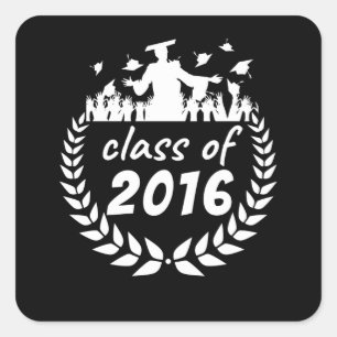 class of 2016 graduation or reunion design by square sticker