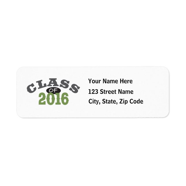 Class Of 2016 Green Return Address Label (Front)