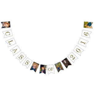 Class of 2016 Photo Gold and White Bunting
