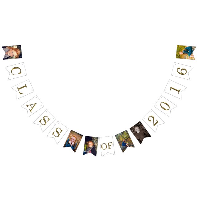 Class of 2016 Photo Gold and White Bunting (All)