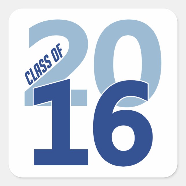 Class of 2016 stickers, customizable square sticker (Front)