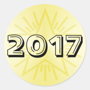 Class of 2017 Gold Star Round Sticker by Janz