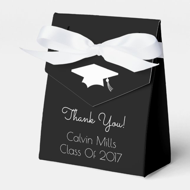 Class Of 2017 Graduation Favour Boxes (Black) (Front Side)
