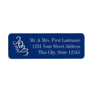 Class of 2017 Graduation Silver with Colour Choice Return Address Label
