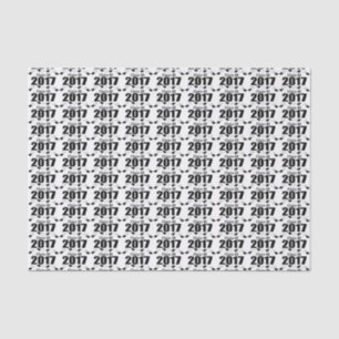 Class Of 2017 Graduation Tissue Paper (Black Caps)