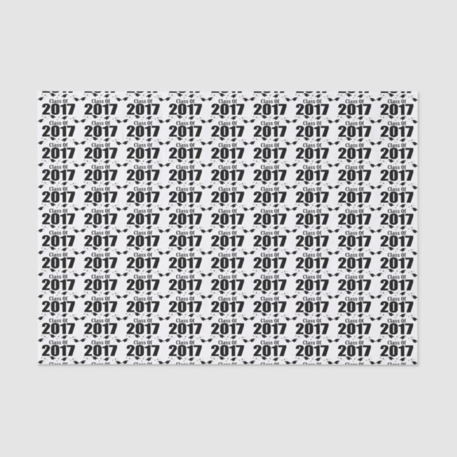 Class Of 2017 Graduation Tissue Paper (Black Caps) (Front)