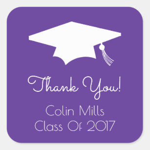 Class Of 2017 Label (Eggplant Graduation Cap)