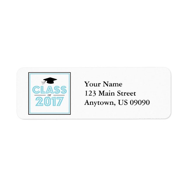 Class Of 2017 Return Address Labels (Blue / Black) (Front)