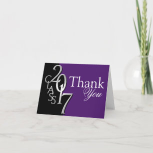 Class of 2017 Thank You Black and Purple Card