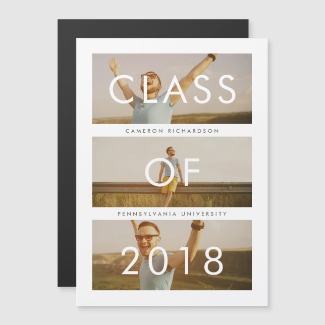 Class of 2018 | 3 Photo Graduation Announcement (Front/Back)