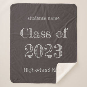Class of 2018 -chalkboard style sherpa blanket